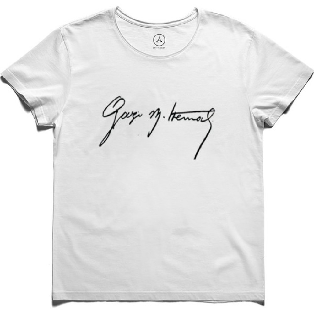 Art T-Shirt - Atatürk İmza Erkek Tişört Erkek T-shirt Fiyatı