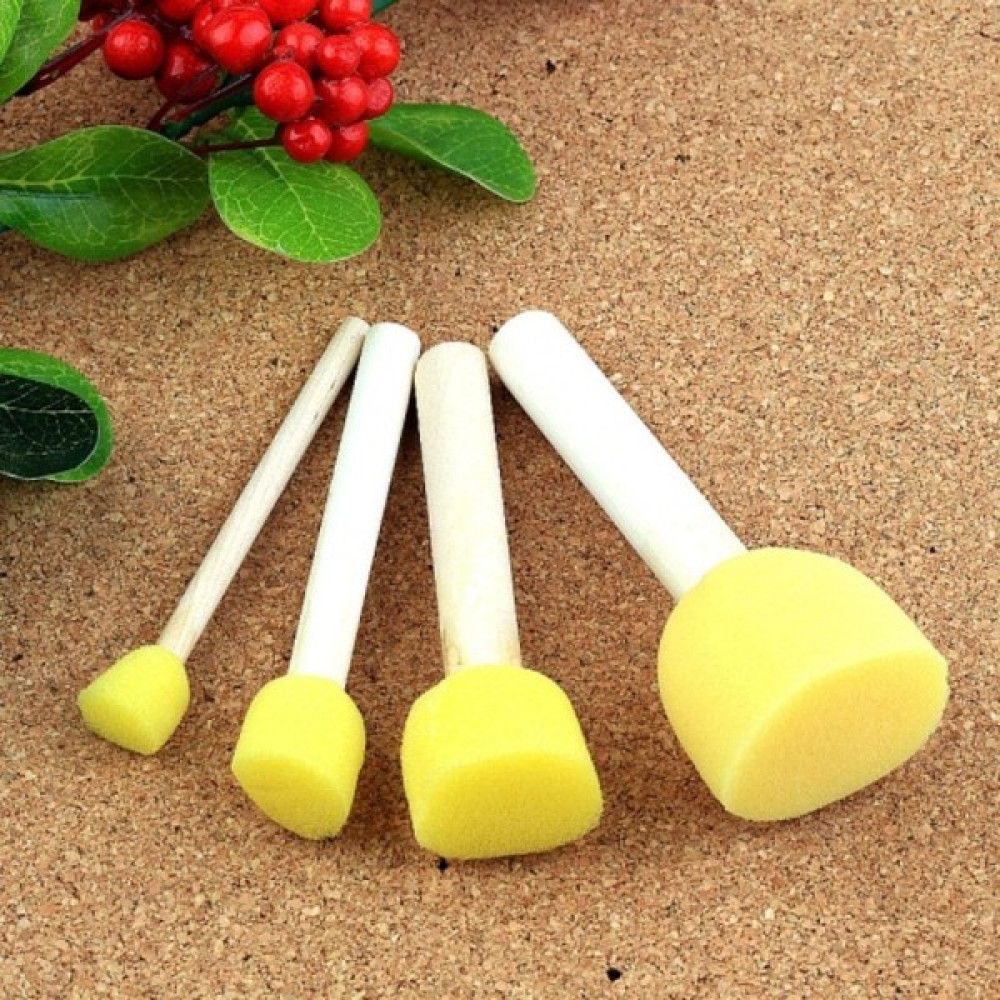 Art Tone Tampon Fırça Seti 4`lü, Ponpon Fırça, Ahşap Saplı, Sünger Fırça Fırça Fiyatı