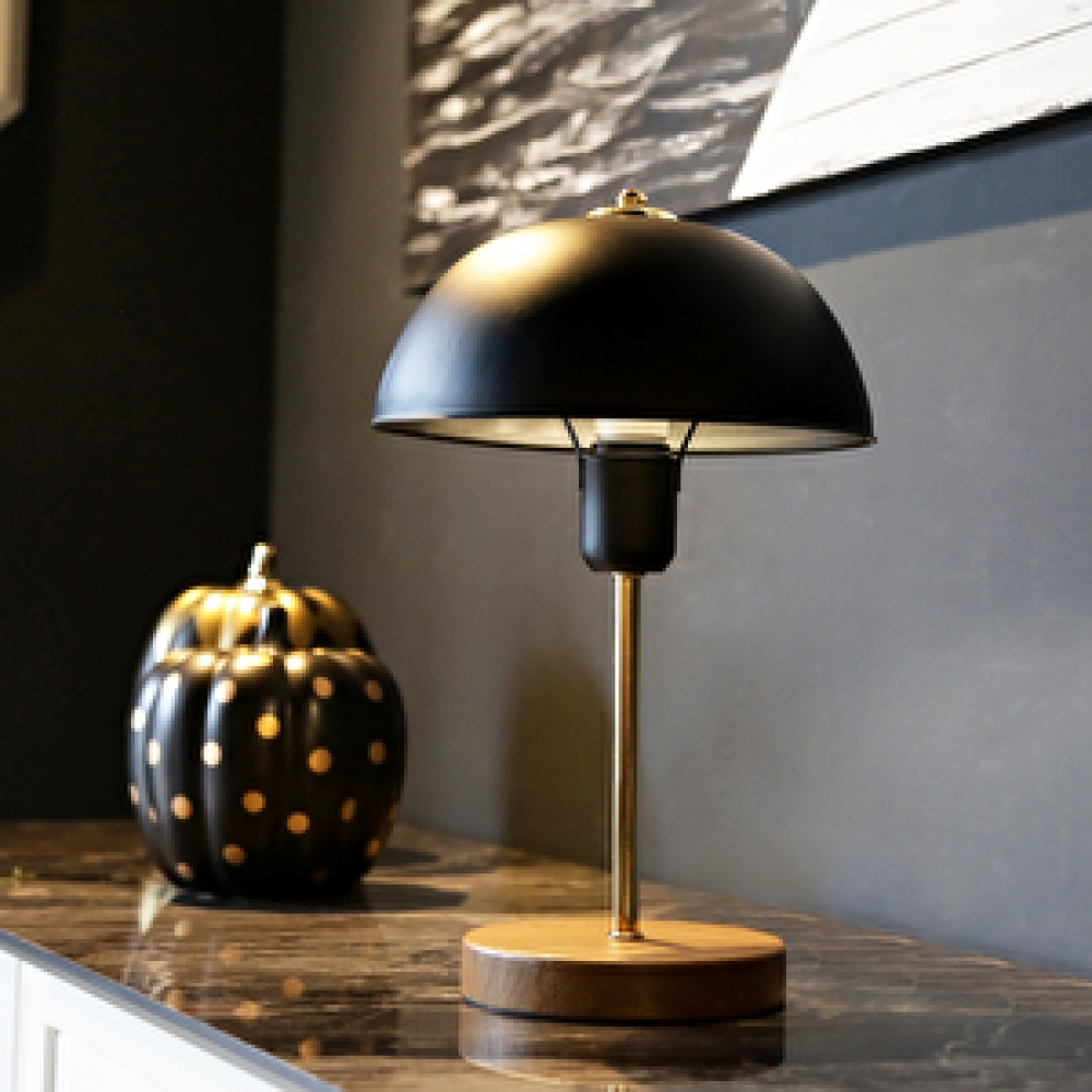 Art ve Gift North Home Mantar Başlıklı Metal Abajur Salon Ofis Cafe İşletme Masa Lambası Siyah Masa Lambası Fiyatı