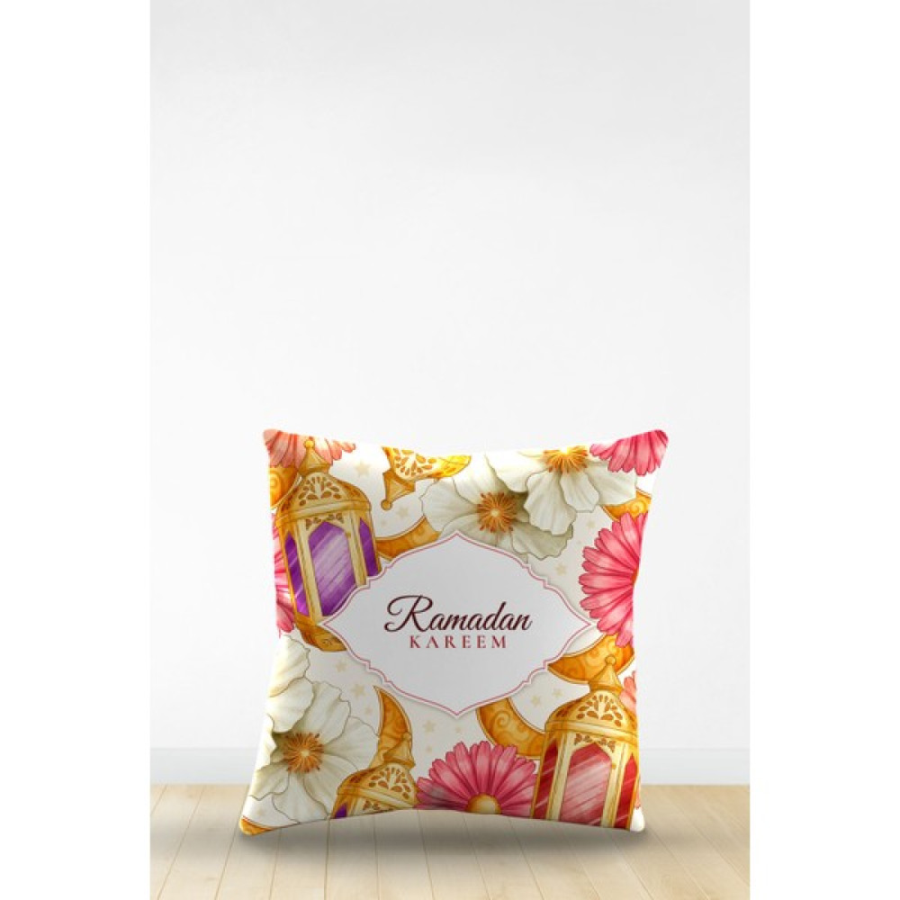 Artavessa Çift Tarafı Dijital Baskılı Dekoratif Suni Deri Ramazan (Ramadan) Temalı Kırlent Kılıfı - 43 x 43 cm - Renkli Kırlent / Mobilya Yastığı Fiyatı