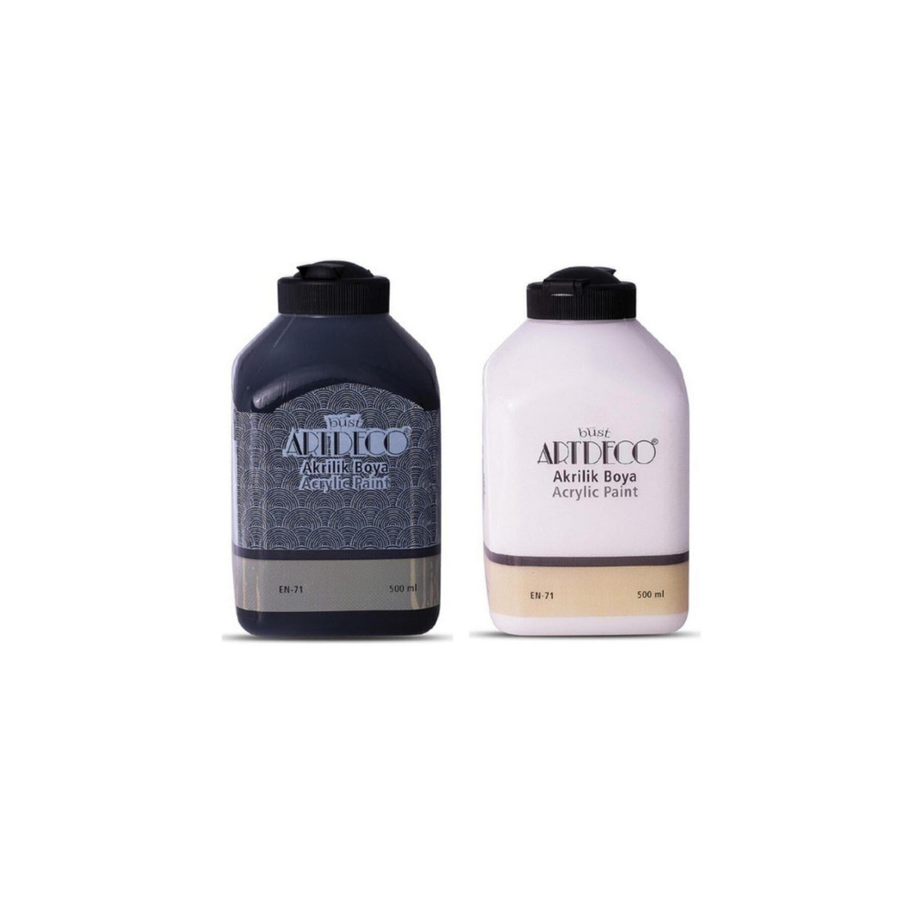 Artdeco Akrilik Boya 500ml Beyaz + 500ml Siyah Akrilik Boya Fiyatı
