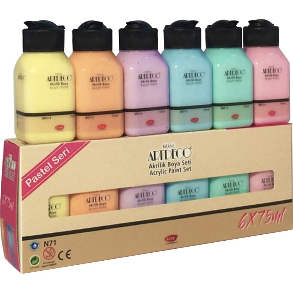 Artdeco Akrilik Boya 6x75ml Pastel Renkler Lv-y-070i-as2 Akrilik Boya Fiyatı
