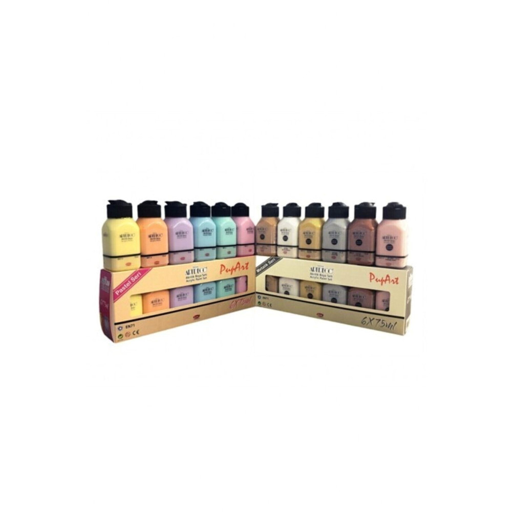 Artdeco Pastel Ve Metalik Set Akrilik Boya 12x75 ml Akrilik Boya Fiyatı