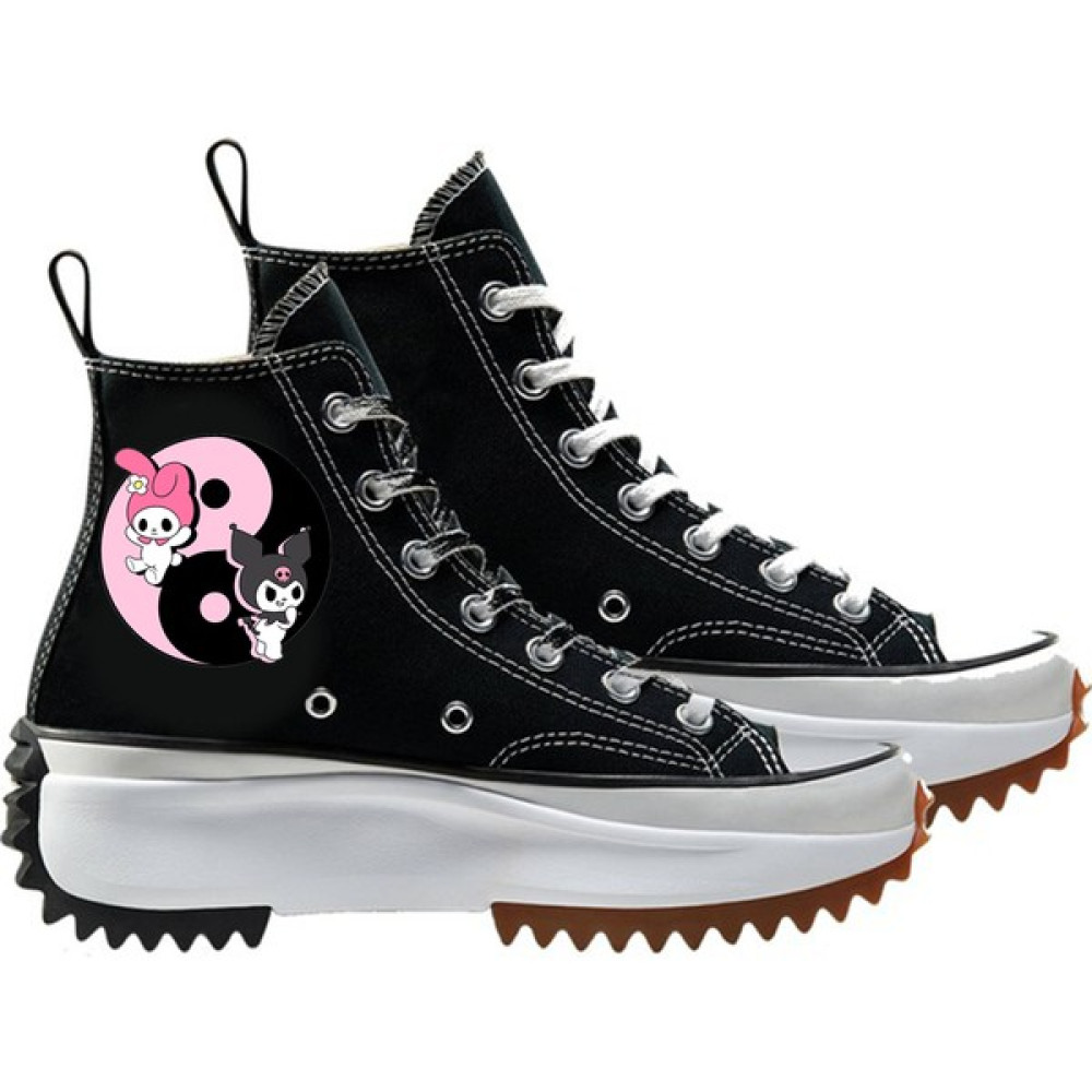 Artdesign Kuromi And My Melody Yinyang Tasarım Runstar Canvas Sneaker Ayakkabı Kadın Günlük Ayakkabıları Fiyatı