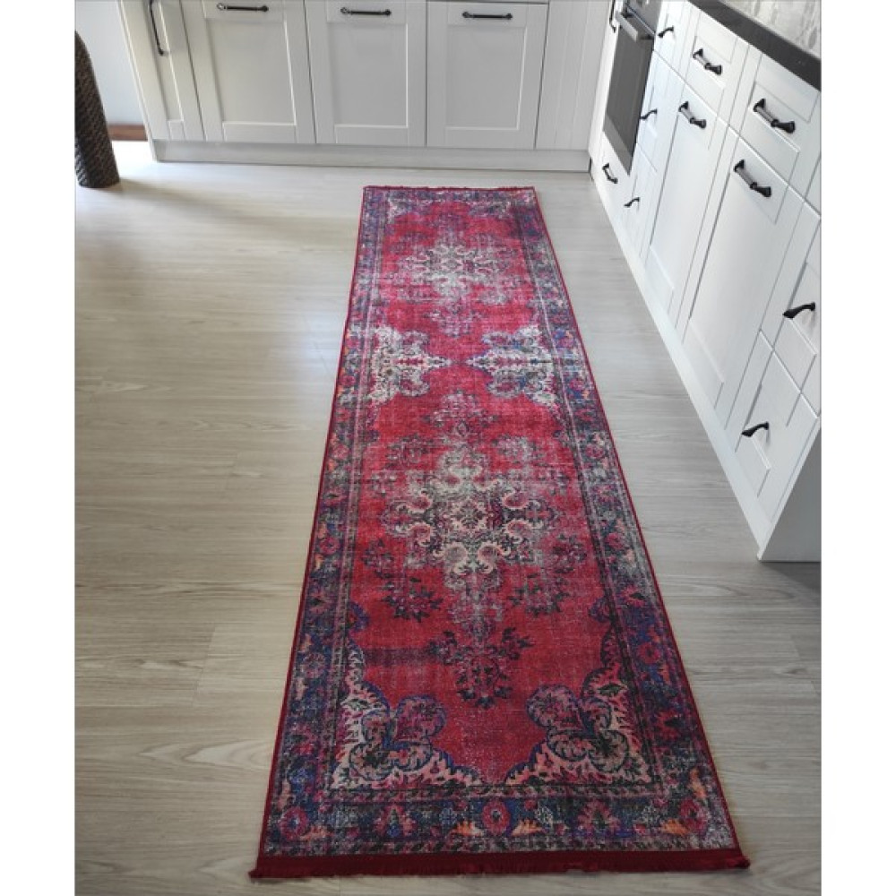 Arte Halı Vintage Kırmızı Salon Halısı Modern Mutfak Halısı Dekoratif Yıkanabilir Kilim Kaymaz Taban Koridor Yolluk Butik Halı Modelleri Salon Halısı Fiyatı