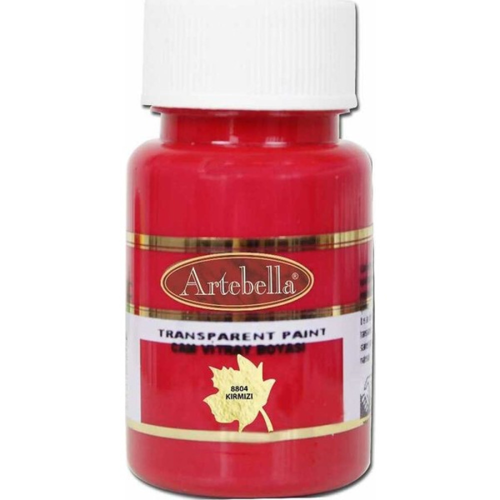 Artebella 880450 Transparan Cam Vitray Boyası 50 cc Kırmızı Sanatsal Malzemeler Fiyatı