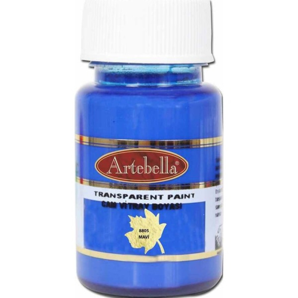 Artebella 880550 Transparan Cam Vitray Boyası 50 cc Mavi Sanatsal Malzemeler Fiyatı