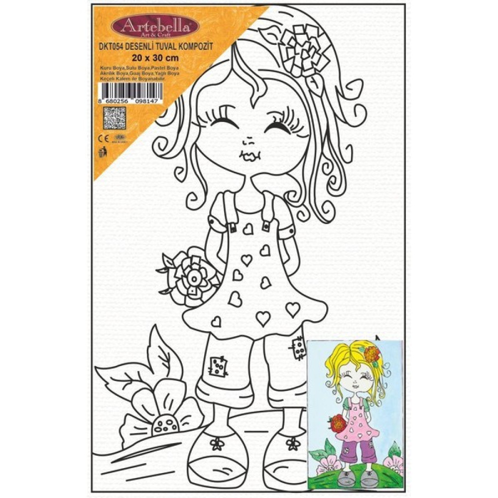 Artebella DKT054 Desenli Tuval Kompozit Boyama 20 x 30 cm Tuval Fiyatı