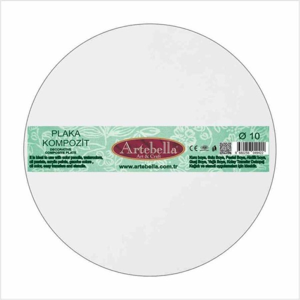 Artebella KPYTC010 Kompozit Plaka Yuvarlak 10 cm Tuval Fiyatı