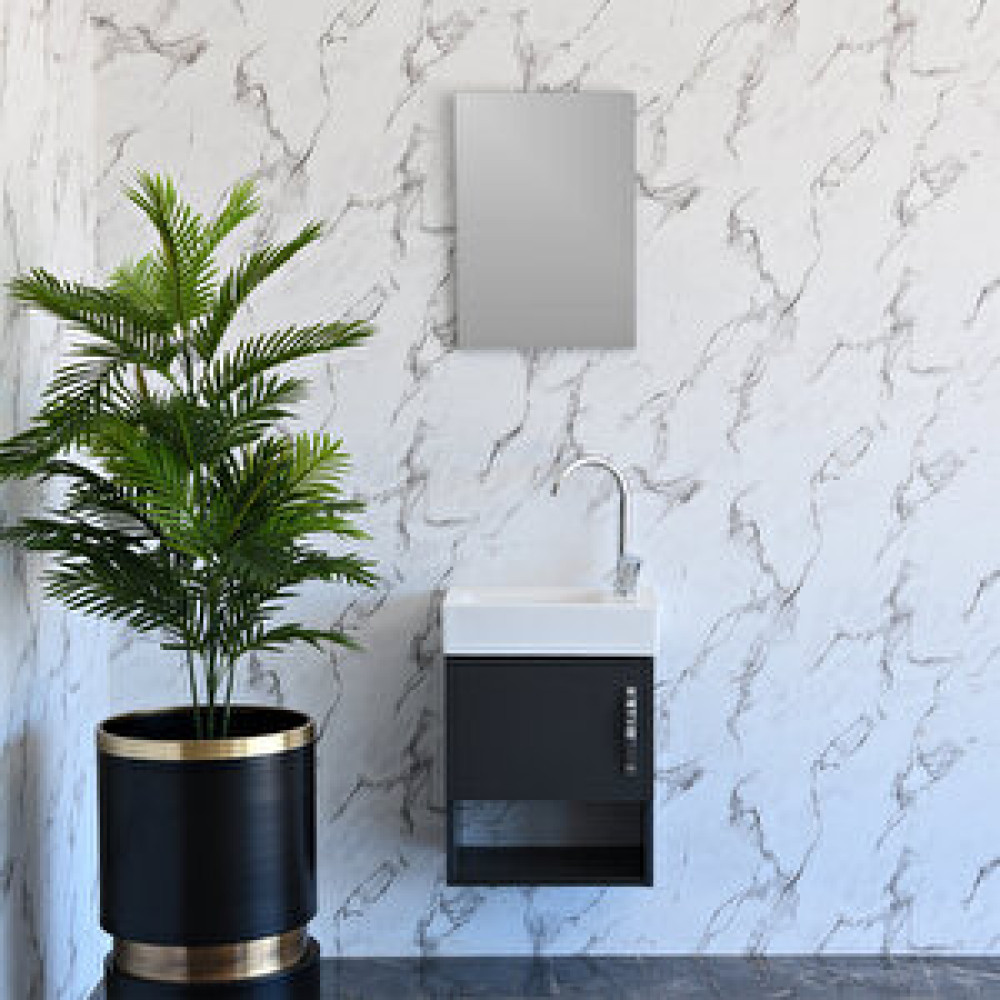 Artel Mobilya Ekosmall Banyo Dolabı Antrasit renk (SERAMİK DAHİL TAKIM) Banyo Dolabı / Mobilyası Fiyatı