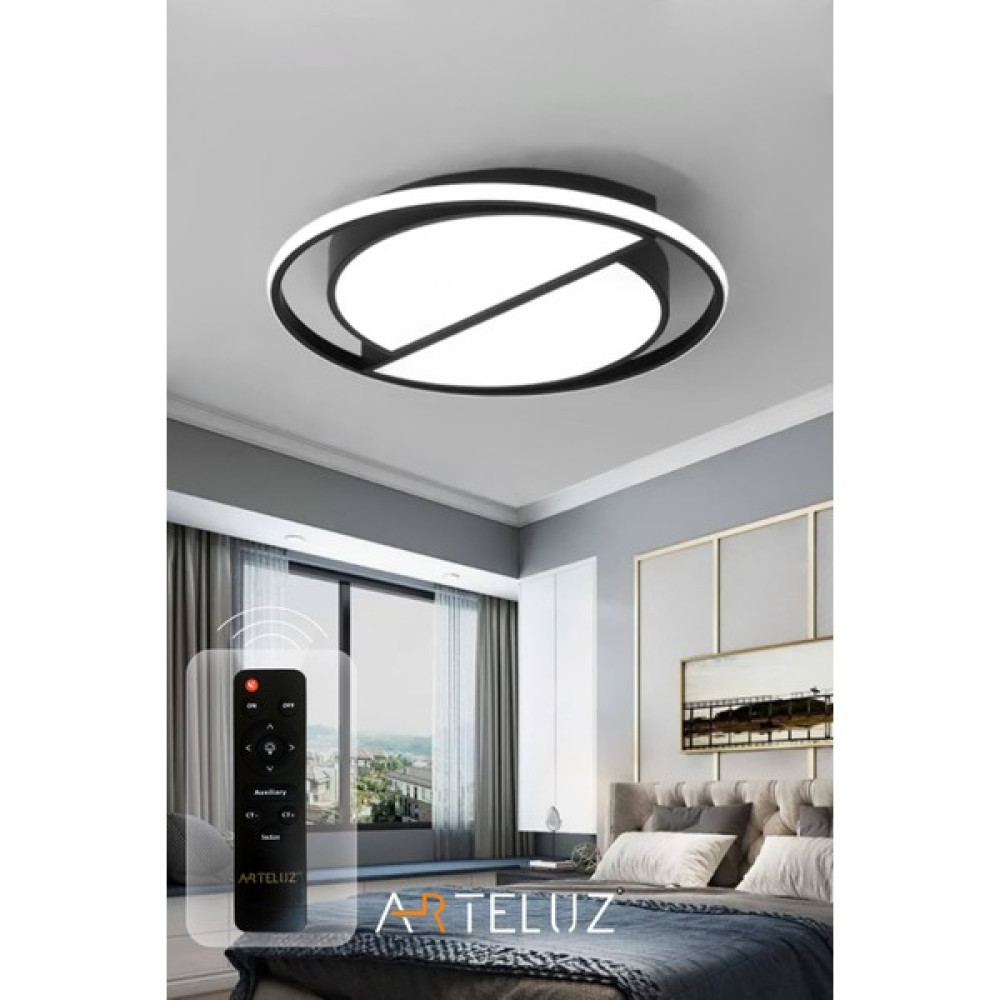 Arteluz Kesik Yuvarlak Model Modern Plafonyer Avize (50 Cm) - Siyah Elektrik ve Aydınlatma Fiyatı