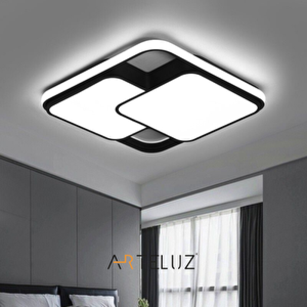 Arteluz Modern Çift Kare Kumandalı 3 Renk Plafonyer Avize Avize Fiyatı