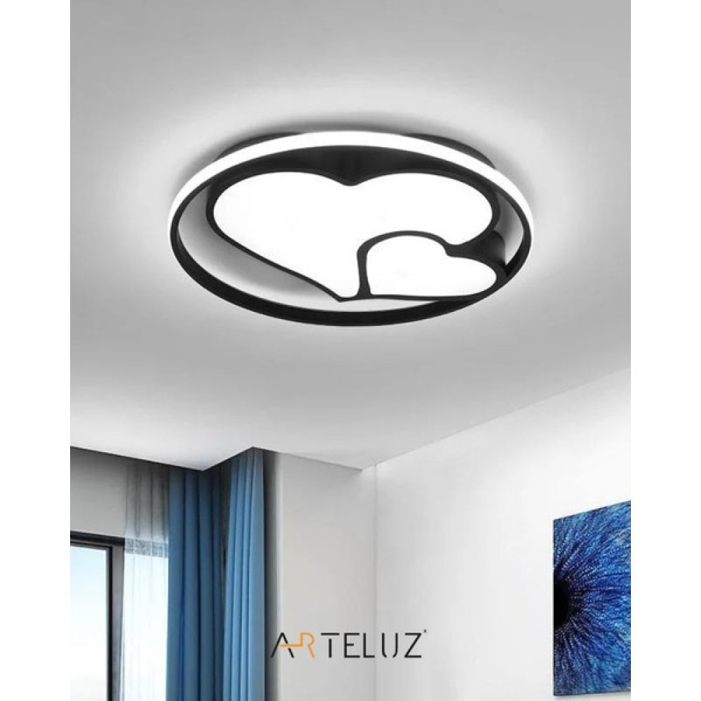 Arteluz Modern Kalp Model Tavan LED Avize - Siyah Avize Fiyatı