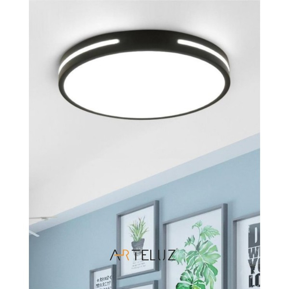 Arteluz Modern Yuvarlak Model Tavan LED Avize - Siyah - 50 x 50 cm Avize Fiyatı