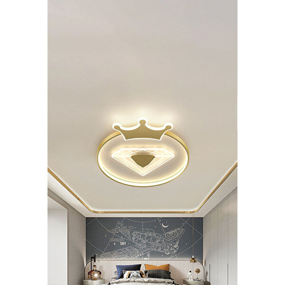 Arteluz Tavan LED Model Modern 3 Renk Işık Çocuk Avizesi Armatür LED Lambası Uzaktan Kumandalı 8022 - Sarı Avize Fiyatı