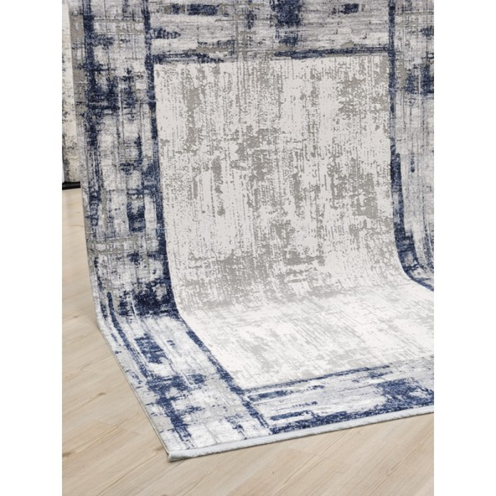 Artemis Halı Murano 09161b Gri Lacivert Eskitme Desen Yün Halı - Gri - Lacivert - 80 x150 cm Salon Halısı Fiyatı