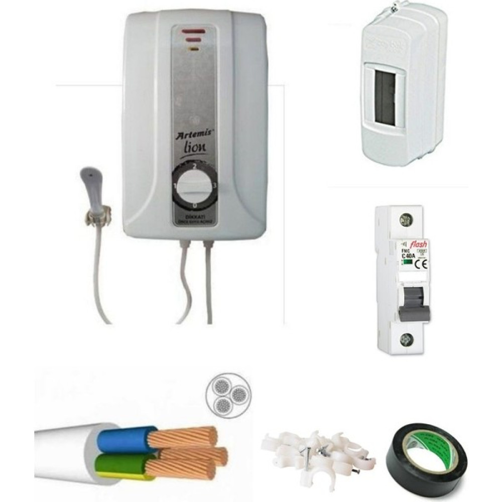 Artemis Lion Banyo Tipi 4mt Kablolu Orjınal Tam Takım Set - Elektrikli Şofbenler Fiyatı