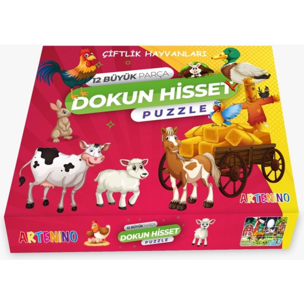 Artenino Çiftlik Hayvanları 12 Büyük Parça Dokun Hisset Puzzle Eğitici Oyuncak Fiyatı