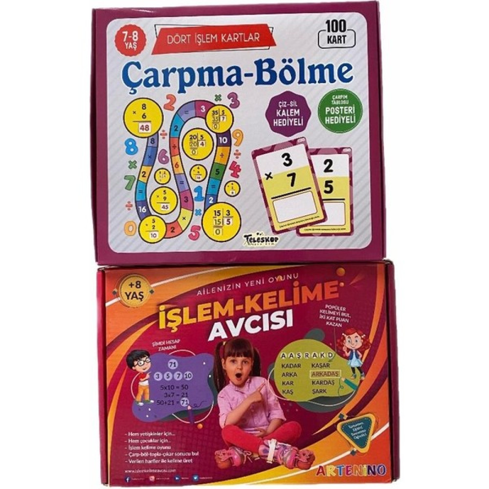 Artenino Işlem Kelime Avcısı+7-8 Yaş Çarpma Bölme Dört Işlem Kartlar Oyun Takımları Fiyatı