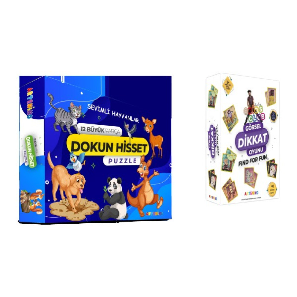 Artenino Sevimli Hayvanlar Dokun Hisset Puzzle - Clup Görsel Dikkat Oyun - 2 Oto Boyaları Fiyatı