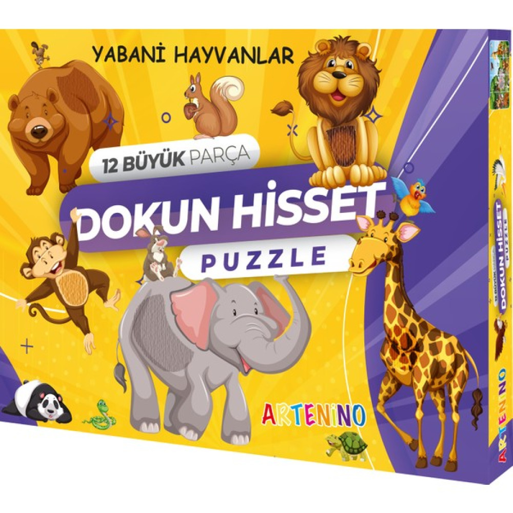 Artenino Yabani Hayvanları 12 Büyük Parça Dokun Hisset Puzzle Eğitici Oyuncak Fiyatı