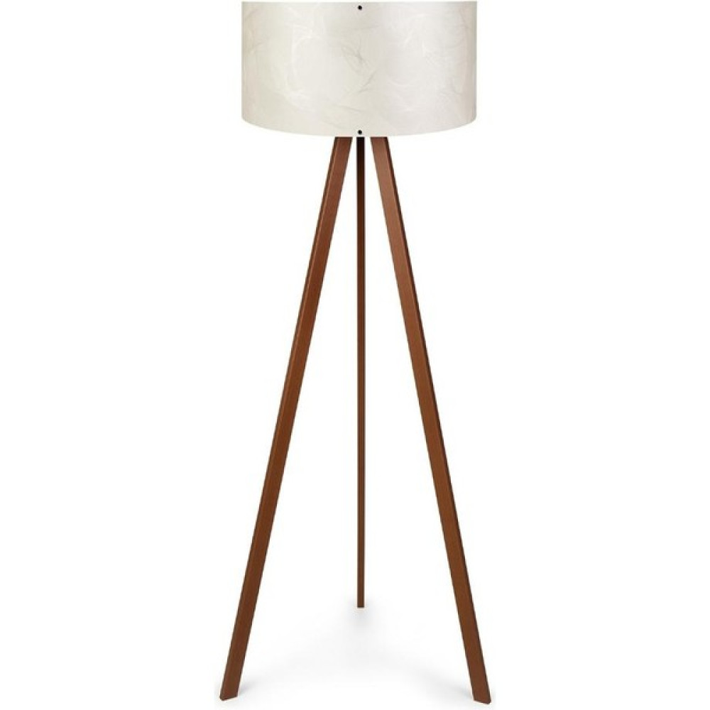 Art&Gift Pratik Ahşap Tripod Ayaklı Krem Dallı Başlıklı Lambader AAG-1807 - Renkli Lambader Fiyatı