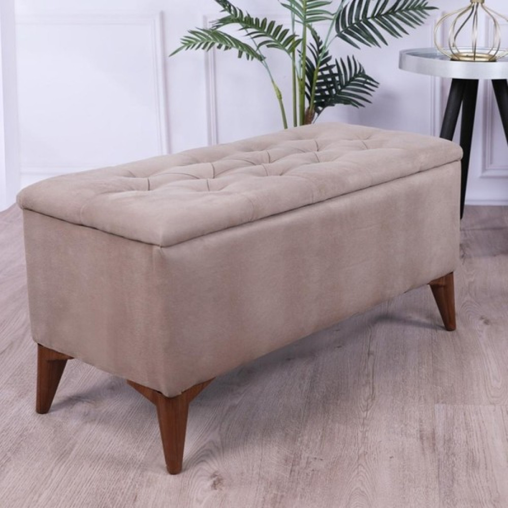 Art&Gift Zümre Sandıklı Puf Açık Kahve - 50 x 40 x 90 - Açık Kahverengi Puf Fiyatı