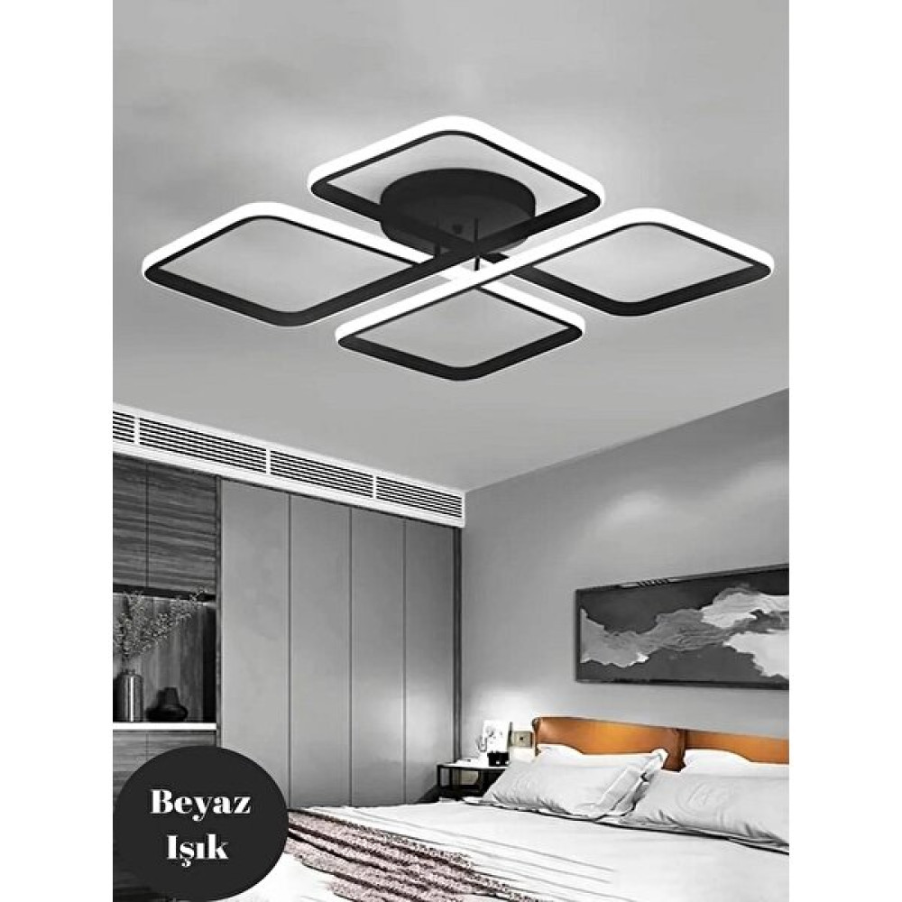 Artı Aydınlatma Zac Plafonyer Ledli Avize Modern Mutfak LED Salon Avize - BEYAZ LED - Siyah Avize Fiyatı