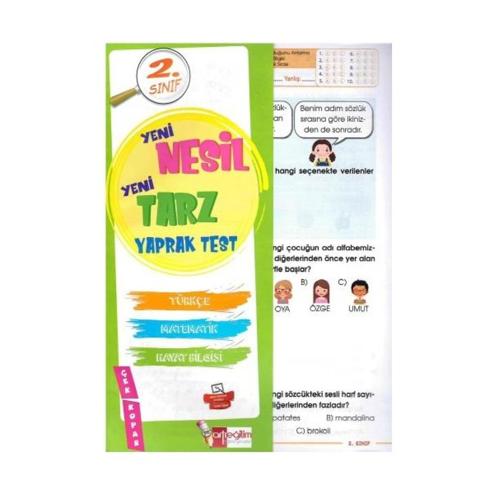 Artı Eğitim Yayınları 2. Sınıf Yeni Nesil Yeni Tarz Yaprak Test Yaprak Testler Fiyatı
