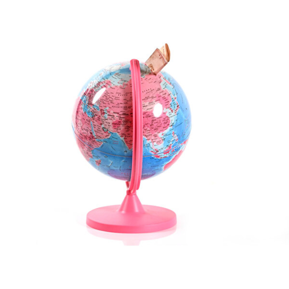Artı Pembe Kumbara Dünya Küre Yerküre 16 cm Harita & Küre Fiyatı