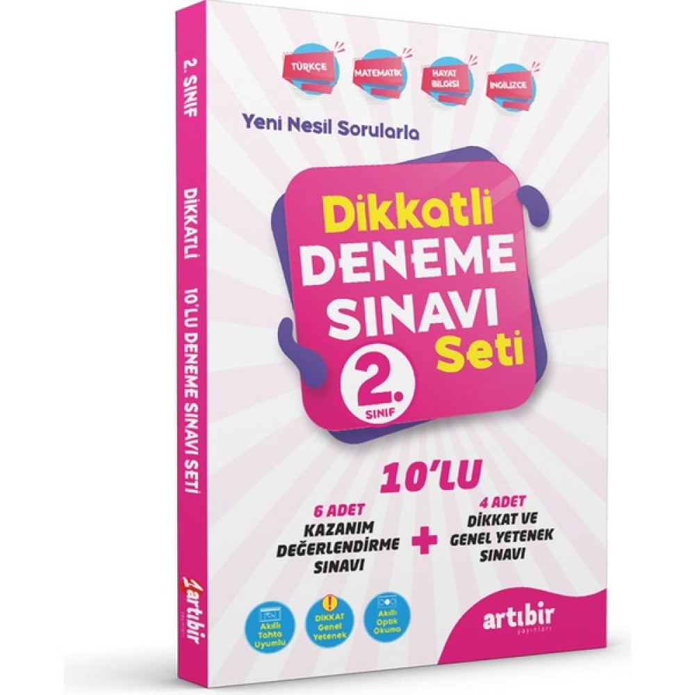 Artıbir Yayınları 2. Sınıf Dikkatli Deneme Sınavı Seti Kaynak Kitapları Fiyatı