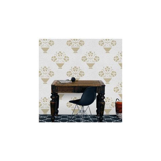 Artikel ST-061 Saksıda Çiçek 3 Stencil Tasarımı 30x30 cm Kanvas Tablo