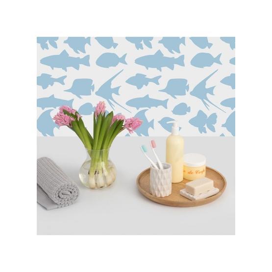 Artikel ST-105 Balıklar Stencil Tasarımı 30x30 cm Kanvas Tablo