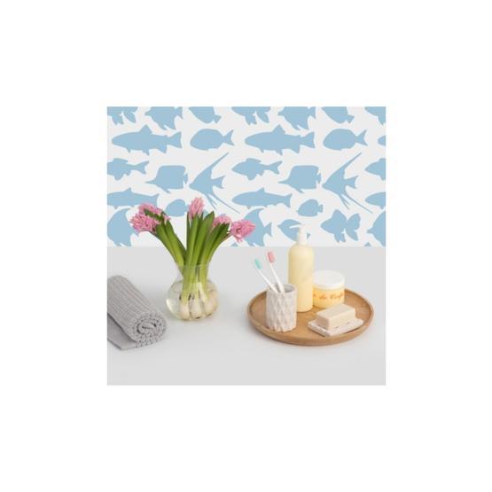 Artikel ST-105 Balıklar Stencil Tasarımı 30x30 cm Kanvas Tablo