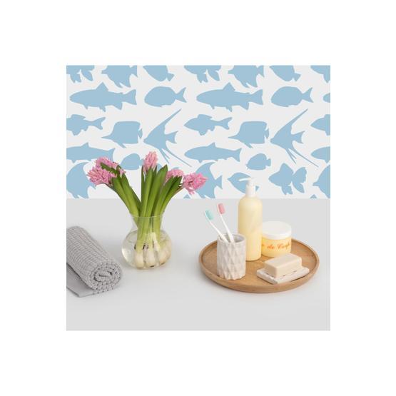 Artikel ST-105 Balıklar Stencil Tasarımı 30x30 cm Kanvas Tablo