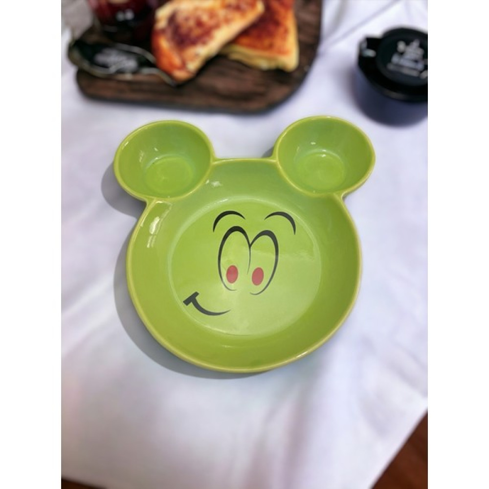 Artistic Quality Eğlenceli Çocuk Gülen Yüz Emojili Mama, Yemek, Kahvaltı Ve Pasta Tabağı 1 Adet Yeşil Mama Seti Fiyatı