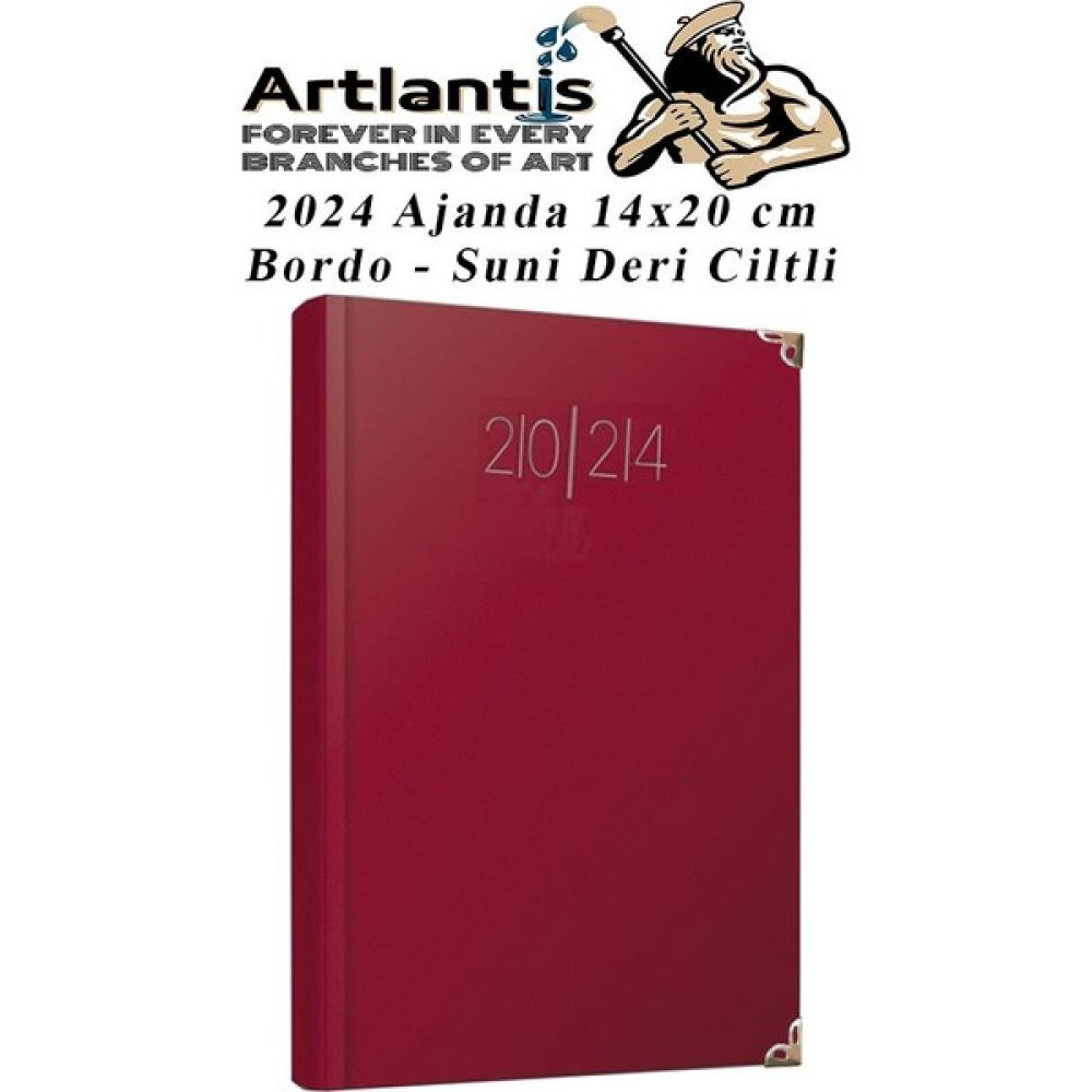 Artlantis 2024 Ajanda Bordo 14 x 20 cm Çizgili 1 Adet Günlük Planlayıcı Suni Deri Ciltli Ajanda 2024 Ofis Okul Büro - 14x20 cm Ajanda Fiyatı