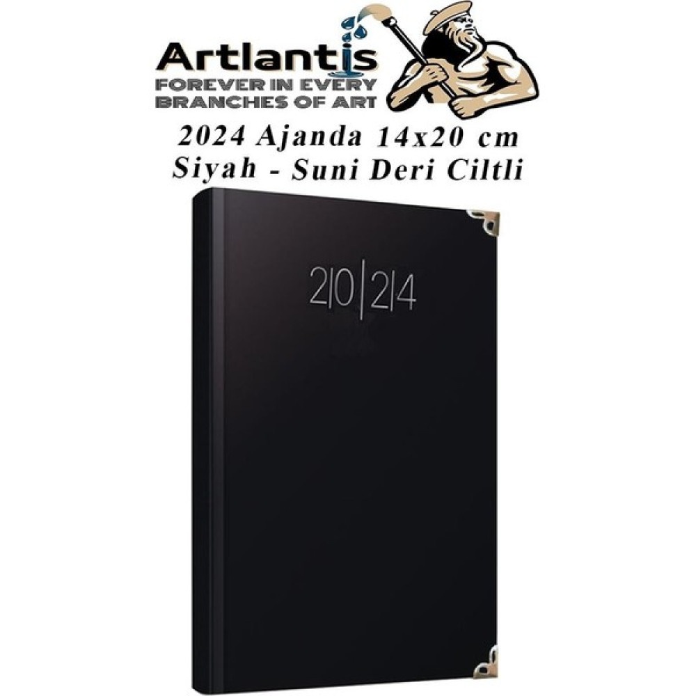 Artlantis 2024 Ajanda Siyah 14 x 20 cm Çizgili 1 Adet Günlük Planlayıcı Suni Deri Ciltli Ajanda 2024 Ofis Okul Büro - 14x20 cm Ajanda Fiyatı
