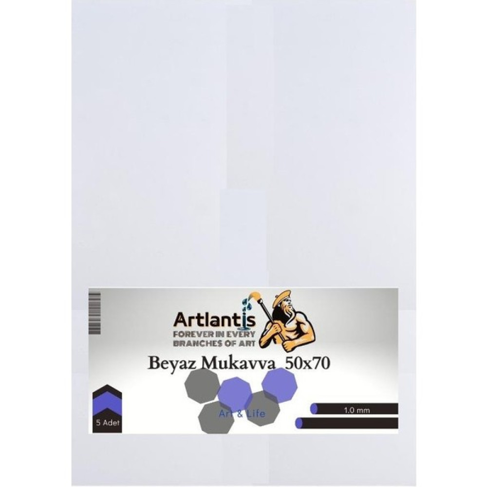 Artlantis Beyaz Renkli Mukavva 50X70 5 Adet Artlantis Renkli Mukavva 5 Adet - standart Fon Karton & Mukavva Fiyatı