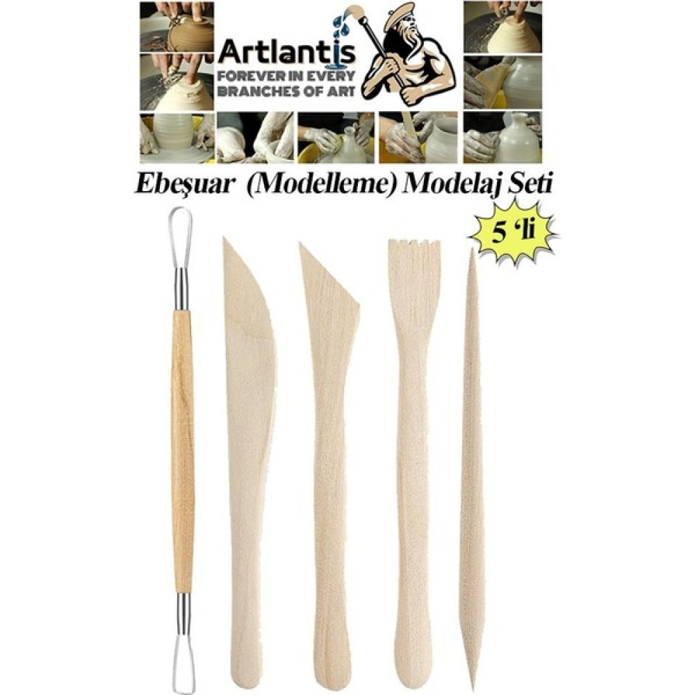 Artlantis Ebeşuar Seti 5 Li 15 cm 1 Paket Ahşap Modelaj Modelleme Aletleri Seramik Kil ve Heykel Modelaj Kalemi Yardımcı Malzeme Fiyatı
