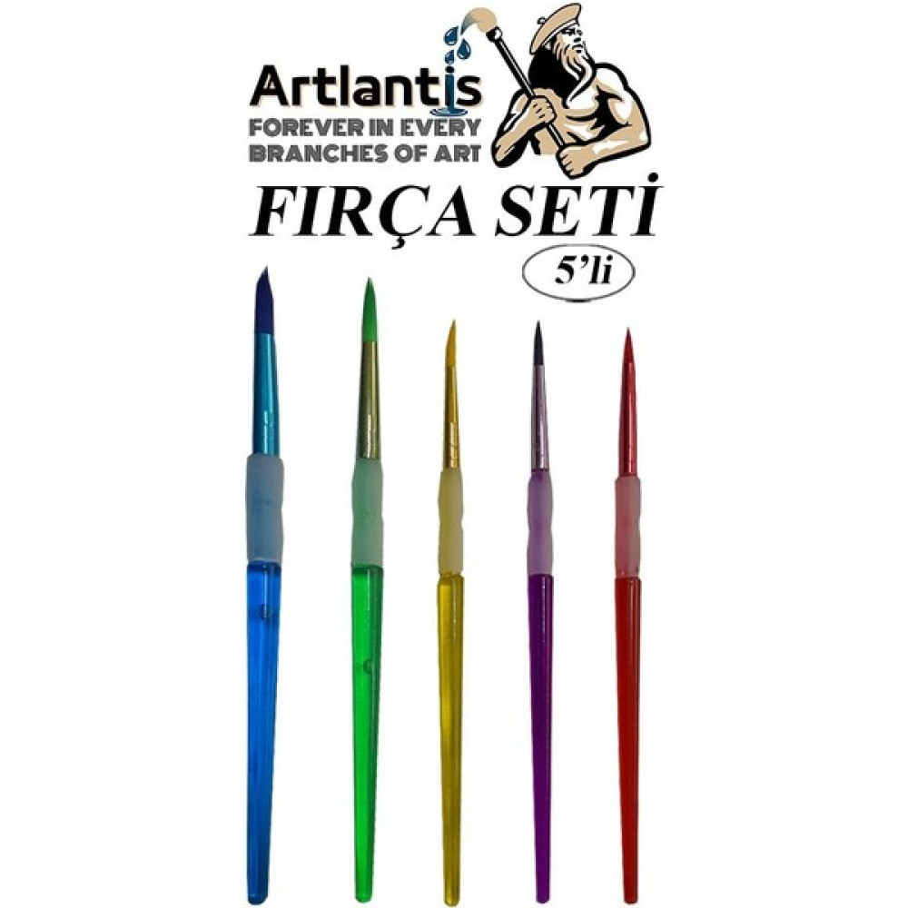 Artlantis Fırça Seti 5 Li Renkli Sap Resim Fırçası 1 Paket Suluboya Guaj Boya Yağlı Boya Fırca Seti Fırça Fiyatı