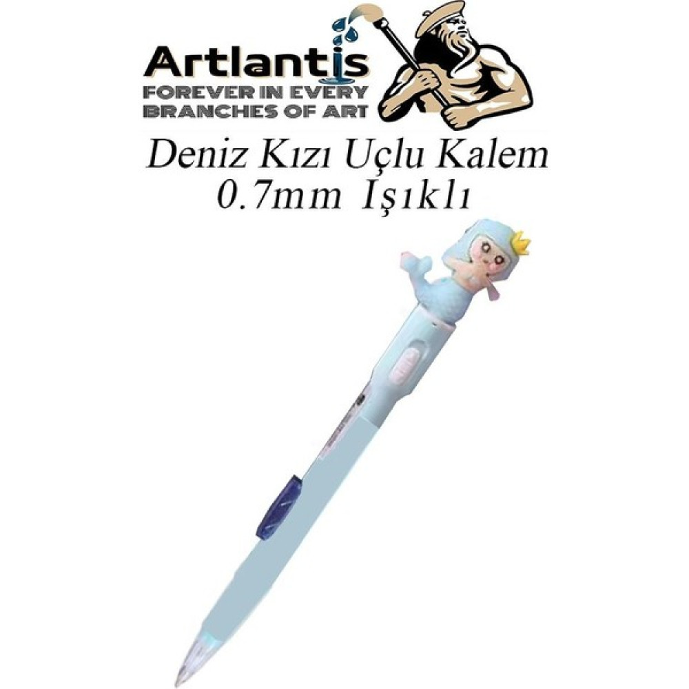 Artlantis Işıklı Deniz Kızı Uçlu Kalem 0.7 1 Adet Denizkızı Başlıklı Versatil Kalem Süslü Silikonlu Hediyelik Kalem - Mavi Mekanik Kurşun (Versatil) Kalem Fiyatı