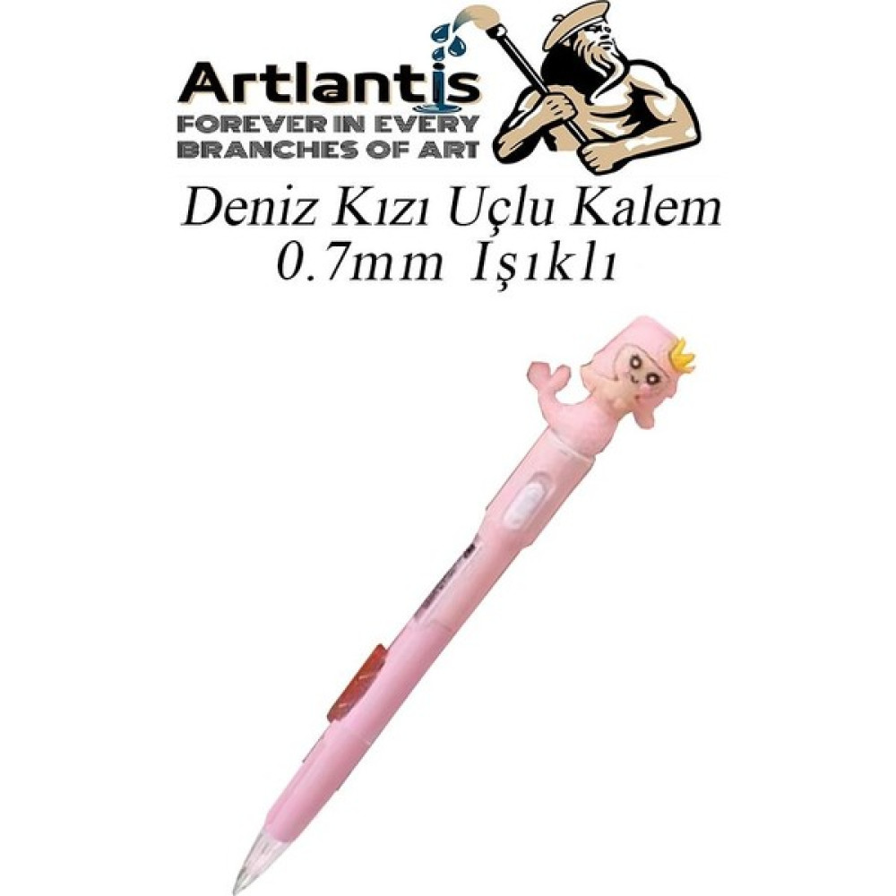 Artlantis Işıklı Deniz Kızı Uçlu Kalem 0.7 1 Adet Denizkızı Başlıklı Versatil Kalem Süslü Silikonlu Hediyelik Kalem - Pembe Mekanik Kurşun (Versatil) Kalem Fiyatı