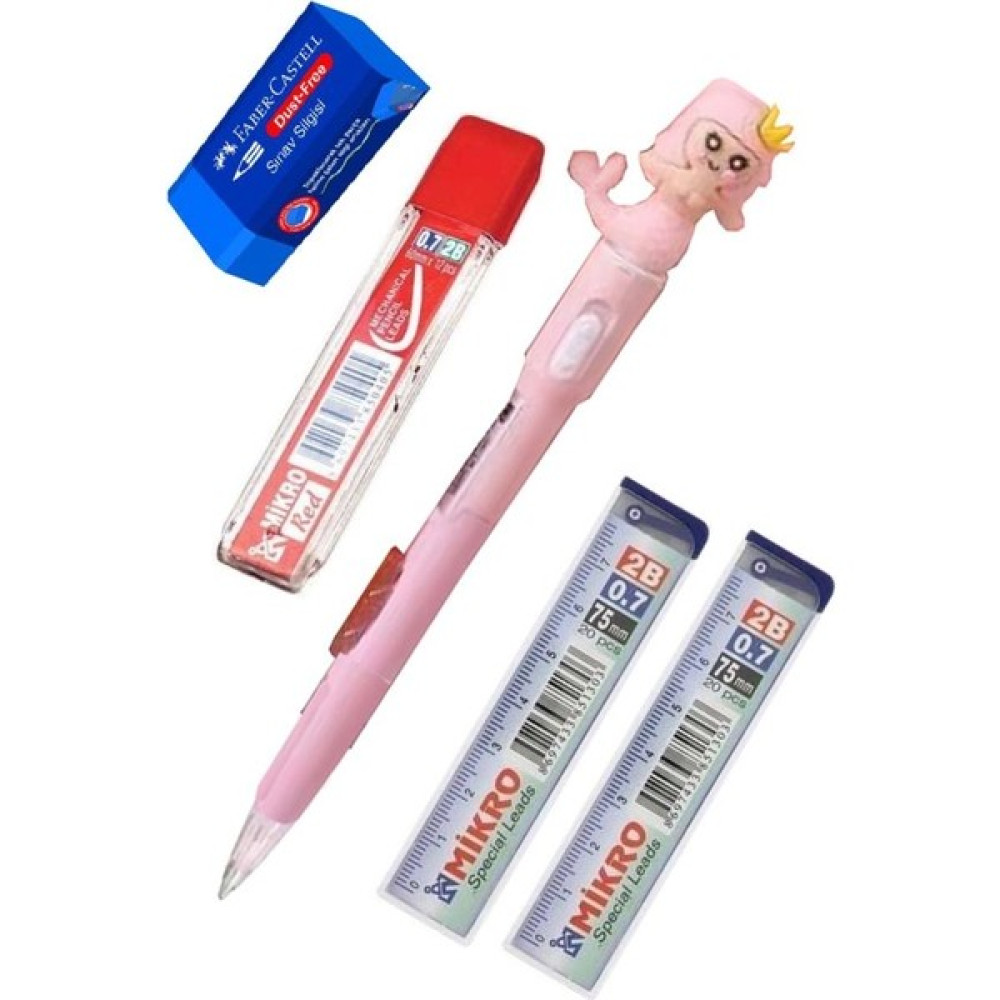 Artlantis Işıklı Deniz Kızı Uçlu Kalem Seti Pembe 0.7 mm 1 Paket Denizkızı Başlıklı Versatil Kalem Süslü Silikonlu Hediyelik Kalem - Standart - 0.7mm Mekanik Kurşun (Versatil) Kalem Fiyatı