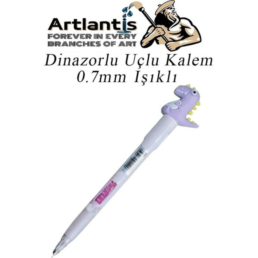Artlantis Işıklı Dinazor Uçlu Kalem 0.7 1 Adet Dinazor Başlıklı Versatil Kalem Süslü Silikonlu Hediyelik Kalem - Mor Mekanik Kurşun (Versatil) Kalem Fiyatı