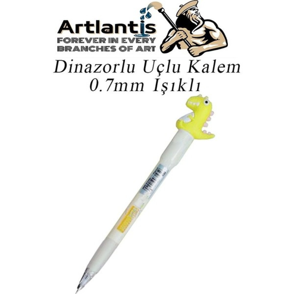 Artlantis Işıklı Dinazor Uçlu Kalem 0.7 1 Adet Dinazor Başlıklı Versatil Kalem Süslü Silikonlu Hediyelik Kalem - Sarı Mekanik Kurşun (Versatil) Kalem Fiyatı