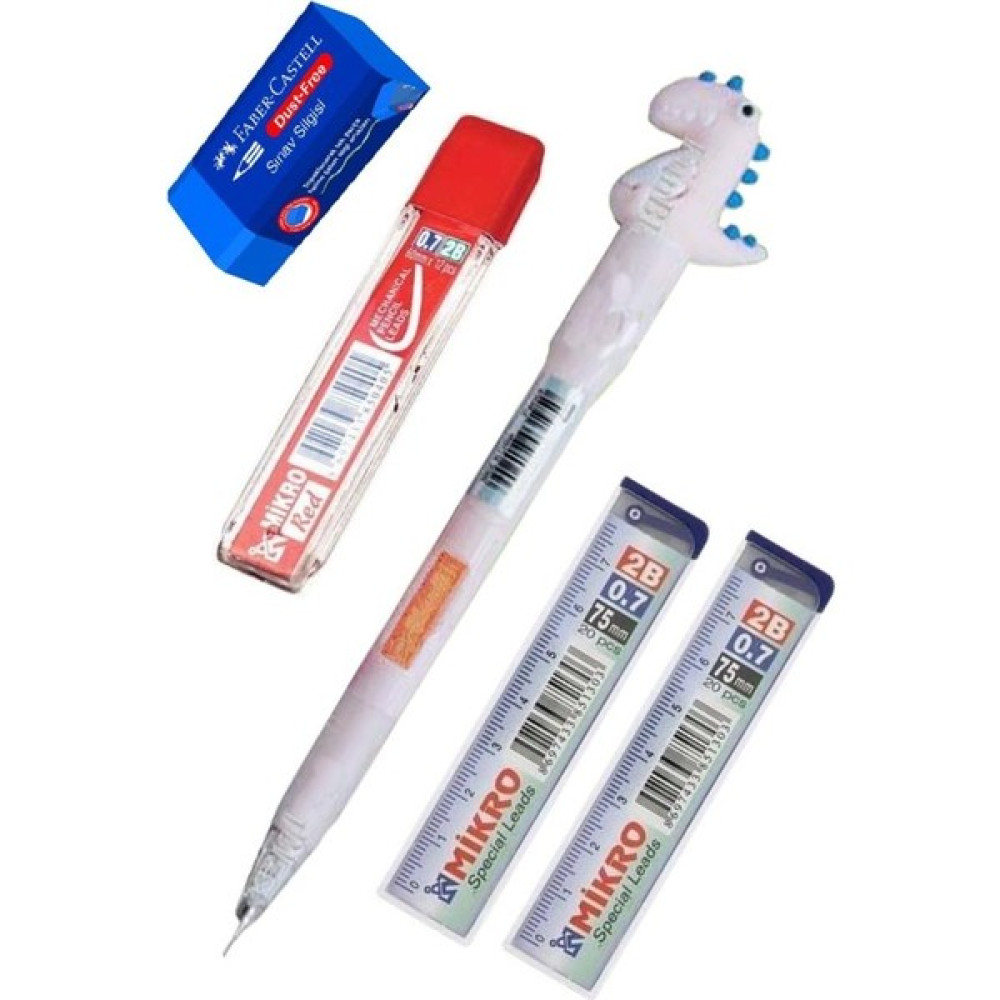 Artlantis Işıklı Dinazor Uçlu Kalem Seti Pembe 0.7 mm 1 Paket Dinazor Başlıklı Versatil Kalem Süslü Silikonlu Hediyelik Kalem - Standart - 0.7mm Mekanik Kurşun (Versatil) Kalem Fiyatı