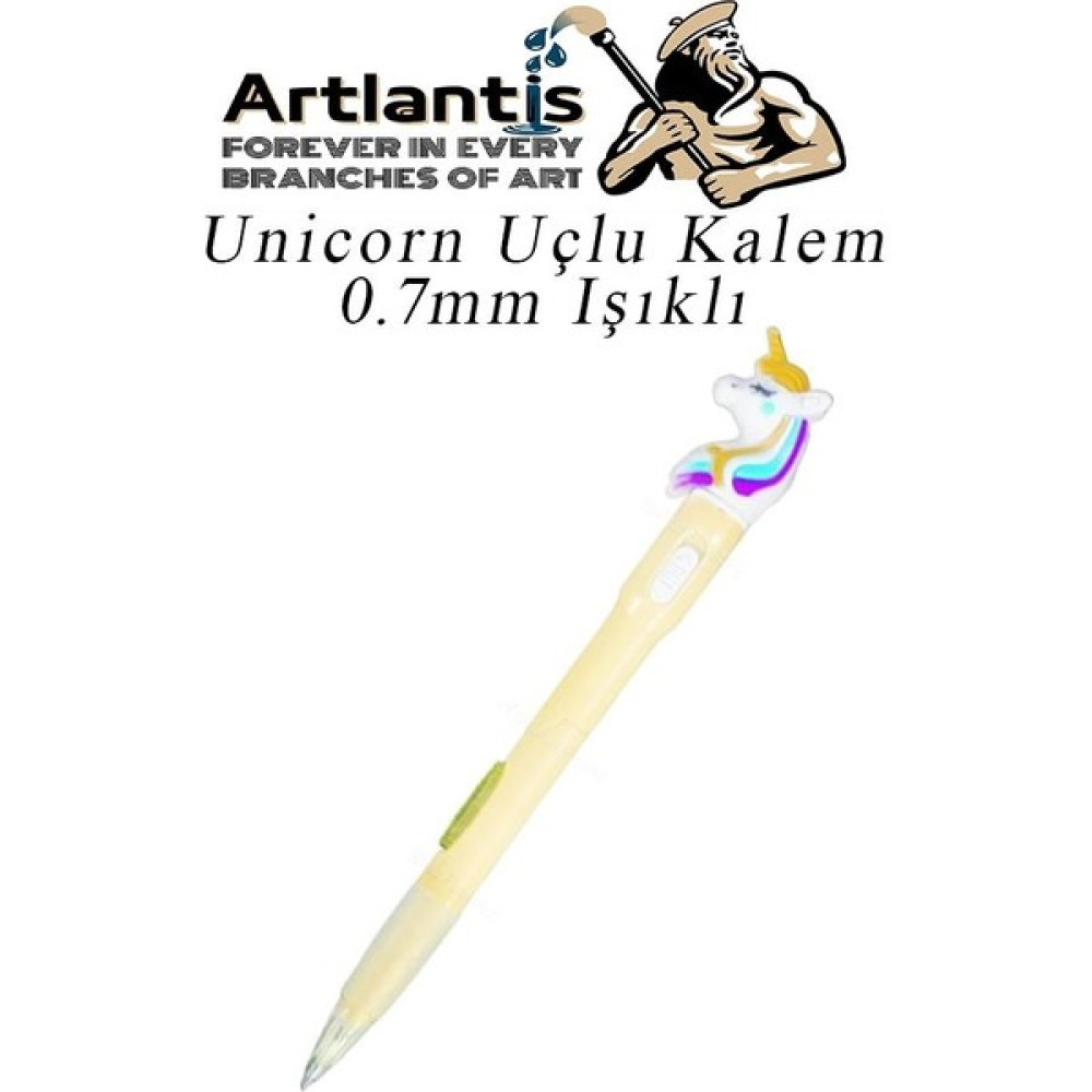Artlantis Işıklı Unicorn Uçlu Kalem 0.7 1 Adet Unicorn Başlıklı Versatil Kalem Süslü Silikonlu Hediyelik Kalem - Sarı Mekanik Kurşun (Versatil) Kalem Fiyatı