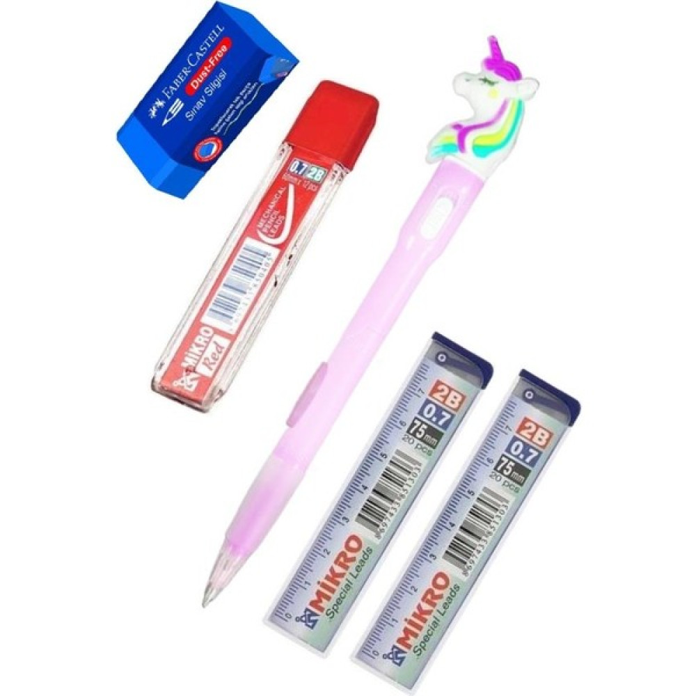 Artlantis Işıklı Unicorn Uçlu Kalem Seti Pembe 0.7 mm 1 Paket Unicorn Başlıklı Versatil Kalem Süslü Silikonlu Hediyelik Kalem - Standart - 0.7mm Mekanik Kurşun (Versatil) Kalem Fiyatı