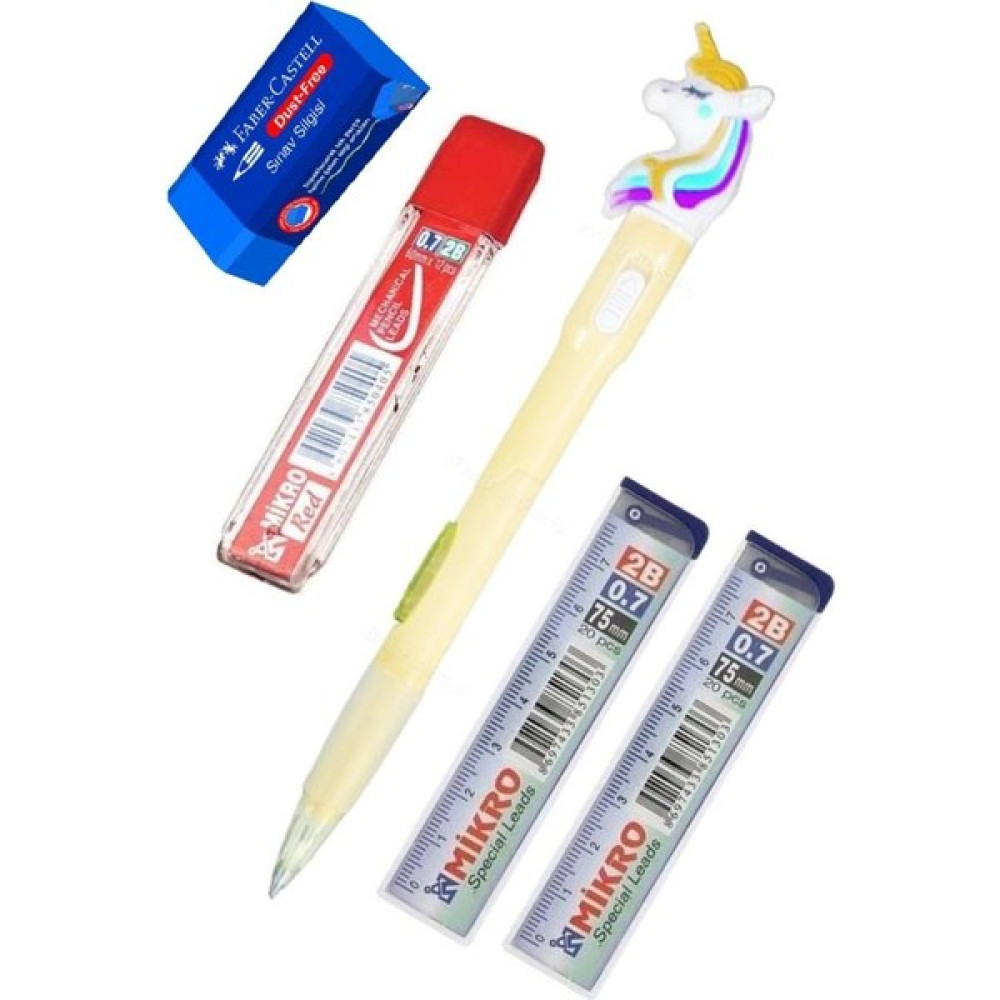 Artlantis Işıklı Unicorn Uçlu Kalem Seti Sarı 0.7 mm 1 Paket Unicorn Başlıklı Versatil Kalem Süslü Silikonlu Hediyelik Kalem - Standart - 0.7mm Mekanik Kurşun (Versatil) Kalem Fiyatı